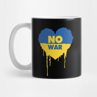 Ukraine flag in a heart shape, no war Mug